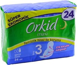 Orkid Maxi Gece Boy 3 Hijyenik Ped 24'lü ürün görseli