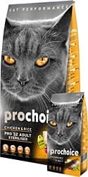 Prochoice Pro 32 Sterilised Tavuklu 2 kg Kısırlaştırılmış Yetişkin Kedi Maması ürün görseli