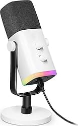 Fifine AM8 Beyaz XLR/USB RGB Dinamik Oyuncu ve Yayıncı Mikrofonu ürün görseli