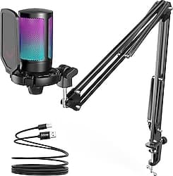Fifine Ampligame A6T RGB USB Yayıncı Mikrofonu ürün görseli
