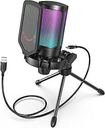 Fifine Ampligame A6V RGB USB Yayıncı Mikrofonu ürün görseli