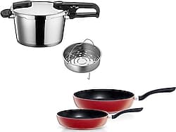Fissler Vitaquick Edition 4.5 lt Düdüklü Tencere + Kırmızı Cenit Tava Seti ürün görseli