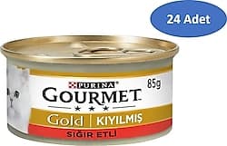Gourmet Kıyılmış Sığır Etli 85 gr 24'lü Yetişkin Konserve Kedi Maması ürün görseli