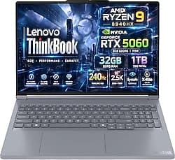 Lenovo ThinkBook 16P G6 ADR 21U00013TX Ryzen 9 8940HX 32 GB 1 TB SSD RTX5060 16" Free Dos WQXGA Notebook ürün görseli
