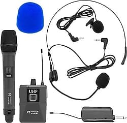 Magicvoice MV-1305YE Ekranlı UHF Kablosuz 1 El + 1 Yaka Telsiz Mikrofon ürün görseli