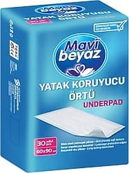 Mavi Beyaz Yatak Koruyucu Örtü 60x90 cm 30'lu ürün görseli