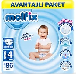 Molfix 4 Numara Maxi 186'lı Bebek Bezi ürün görseli