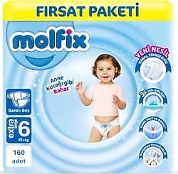 Molfix 6 Numara Extra Large 160'lı Bebek Bezi ürün görseli