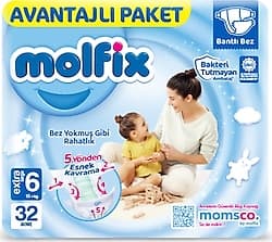 Molfix 6 Numara Extra Large 32'li Bebek Bezi ürün görseli