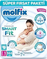 Molfix Premium Smart Fit 1 Numara Yenidoğan 72'li 2 Adet Bebek Bezi ürün görseli