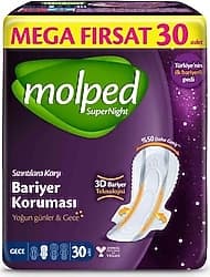 Molped Süpernight Gece 30'lu Hijyenik Ped ürün görseli