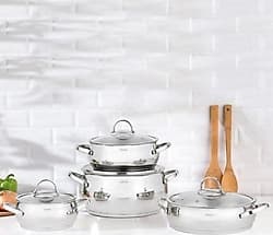 Nehir Silver Lüks 8 Parça Çelik Tencere Seti ürün görseli