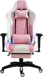 Npo GC3001PW Masajlı 4D RGB Ayak Destekli Pembe-Beyaz Oyuncu Koltuğu ürün görseli