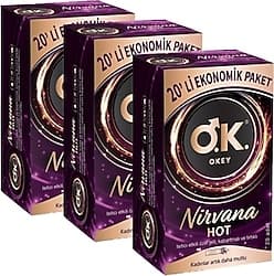 Okey Nirvana Hot 20'li 3 Adet Prezervatif ürün görseli