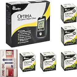 Optima Şeker Ölçüm Cihazı + 50'li 5 Kutu Ölçüm Stribi + 100 Adet Lanset ürün görseli