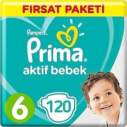 Prima Aktif 6 Numara Extra Large 40'lı 3 Adet Bebek Bezi ürün görseli