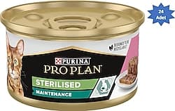 Pro Plan Sterilised Ton Balıklı ve Somonlu 85 gr 24'lü Kısırlaştırılmış Yetişkin Konserve Kedi Maması ürün görseli