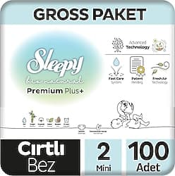 Sleepy Bio Natural 2 Numara Mini 100'lü Bebek Bezi ürün görseli