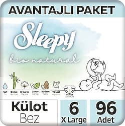 Sleepy Bio Natural 6 Numara X Large 32'li 3 Adet Külot Bez ürün görseli