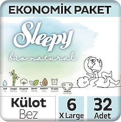 Sleepy Bio Natural 6 Numara X Large 32'li Külot Bez ürün görseli