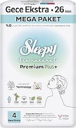Sleepy Bio Natural Premium Plus 4 Gece Ekstra 26'lı Hijyenik Ped ürün görseli