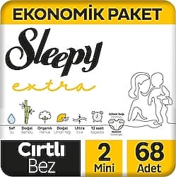 Sleepy Extra Günlük Aktivite 2 Numara Mini 68'li Bebek Bezi ürün görseli