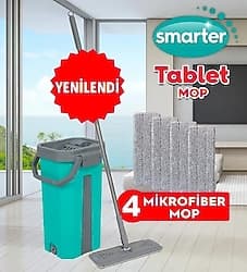 Smarter Tablet Mop Temizlik Seti + 4 Adet Mikrofiber Yedek Mop Bezi ürün görseli