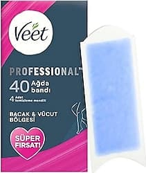 Veet Professional Hassas Ciltler için Bacak ve Vücut Bölgesi 40'lı Sir Ağda Bandı ürün görseli